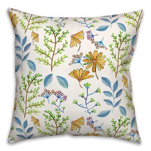 Creative Products White Summer Florals 18 x 18 Indoor / Outdoor Pillow - Picture 1 of 3