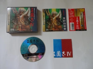 SANGOKUSHI IV 4 Sega Saturn KOEI 1995 T-7601G w/Obi Map 4988615006470 From Japan - Picture 1 of 19