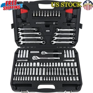 145-Piece Mechanic's Tool Set W/ Case Chrome-Vanadium Steel Metric & SAE Sizes - Picture 1 of 7