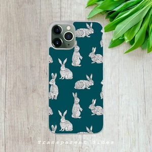 RABBIT BUNNY PATTERN GREY GIFT TPU PHONE CASE COVER FOR IPHONE/SAMSUNG/HUAWEI - Picture 1 of 6