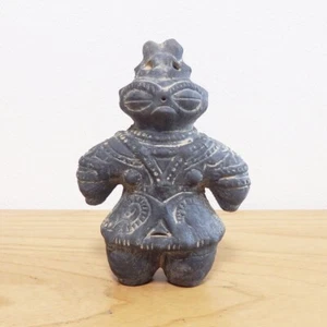 Dogu Jomon Period Clay Statue Earthen Figure Black 12cm Replica JAPAN HANIWA - Picture 1 of 4