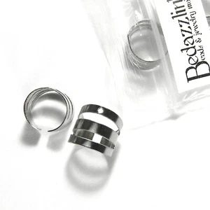 10 Surgical 304 Grade Stainless Steel Ear Cuff Clip On Earring Findings w/ Hole - Picture 1 of 1