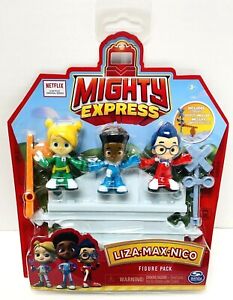 MIGHTY EXPRESS Figures LIZA MAX NICO Netflix 3 FIGURE PACK Train Show Toys New