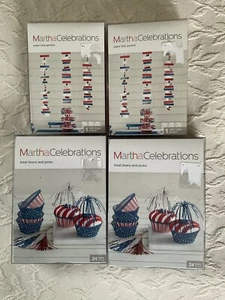 MARTHA Stewart CELEBRATIONS July 4th Paper Strip Garland Treat Liners Picks NEW - Picture 1 of 3