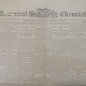 1892 Crónica Democrática Periódico China Inundación Benjamin Harrison Feria de Columbia - Imagen 1 de 9