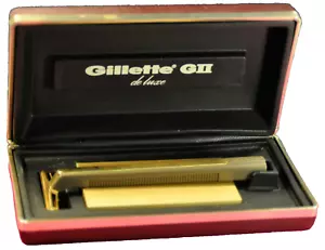 "GILLETTE" GII GOLD de Luxe Edition V 1 -1975's Safety Razor w/Orig. box - Picture 1 of 10