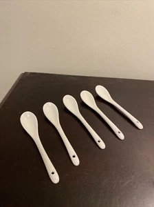 WEISSE KERAMIK KAFFEELÖFFEL 5ER SET - Bild 1 von 4