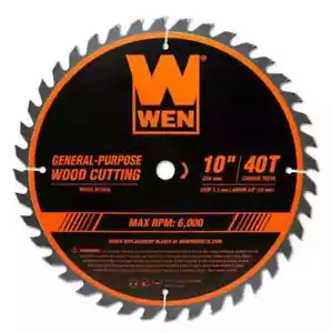 10 in. 40-Tooth Woodworking Miter Table Saw Blade Carbide‑tipped Cutting Tool - Picture 1 of 4