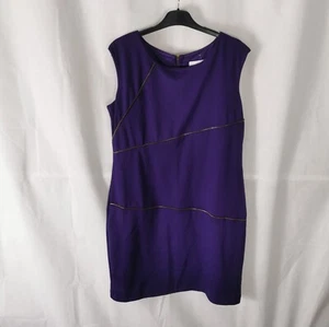 Ladies Dress Size 14 RONNI NICOLE Purple Stretch Shift Zip Detail Party Evening - Picture 1 of 9