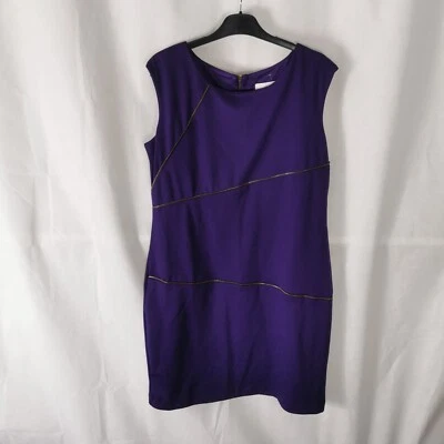 Ladies Dress Size 14 RONNI NICOLE Purple Stretch Shift Zip Detail Party Evening  - Image 1 of 4