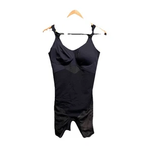 Honeylove Black Mid-Thigh V-Neck Sculpt Shapewear Bodysuit Shorts Size XL - Picture 1 of 4