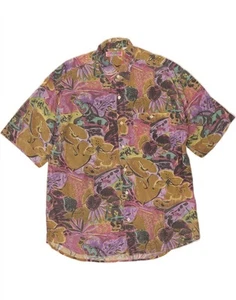TOM TAILOR Mens Short Sleeve Shirt Large Multicoloured Floral DF07 - Picture 1 of 3