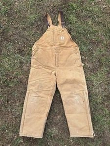 Mono Carhartt Talla 44x30 Forrado Aislado Ajustable BQ186 Marrón Hecho en EE. UU. - Imagen 1 de 11