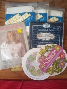 cross stitch fabric lot includes 15"x25" towels - Picture 1 of 2