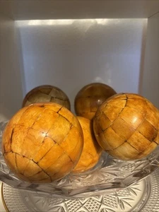 Carpet Balls Inlaid Bone Golden Tone - Picture 1 of 5