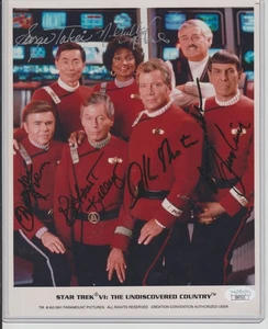 CAST STAR TREK VI Autogramme 7 signed Photo COA Letter of Authenticity LOA JSA - Bild 1 von 2