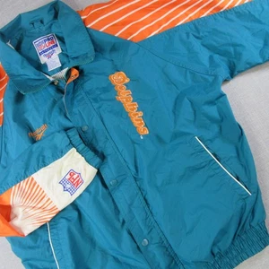 Reebok Jacket Miami Dolphins "NFL Pro Line" Football Mens Size L "Logo" - Picture 1 of 8