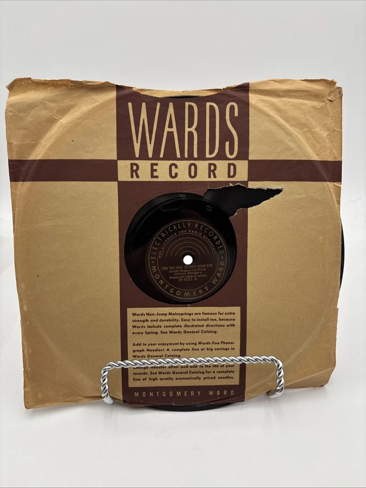 Jimmie Rodgers-For The Sake Of Days Gone By- M-4221 M.Ward’s Records ShellacVG + - Image 1 of 4