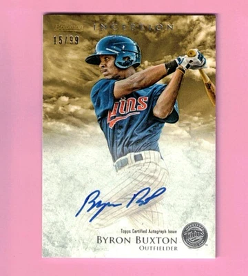 Byron Buxton Autograph 2013 Bowman Inception Gold #PA-BB #d /99 Twins B369 - Image 1 of 2