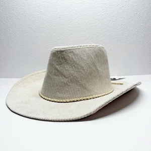 NUOVO cappello da cowboy David & Young in velluto a coste avorio taglia unica - Foto 1 di 10