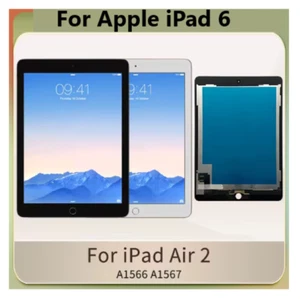 For iPad Air 2 iPad 6 A1567 A1566 9.7"LCD Touch Screen Digitizer Assembly  - Afbeelding 1 van 6
