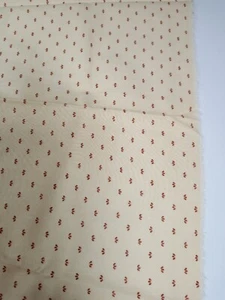 Stoff Elfenbein Hintergrund mit Rost Druck Muster 26" x 44" 100% Baumwolle - Bild 1 von 2