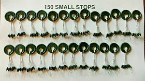 150 piccoli TAPPI BOBBER (NERO 150PCS 25 ANELLI) NUOVI stop pesca sul ghiaccio - Foto 1 di 1