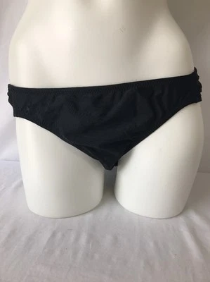 JESSICA SIMPSON CROCHET LATERAL FRUNCIDO BIKINI PANTALONES DE BAÑO NEGRO GRANDE ¡NUEVO! $62 Foto 1 de 3