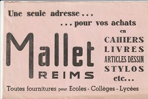 A100 Ancien Buvard - MALLET REIMS pour vos achats de Cahiers Livres articles des