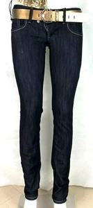 JEANS DONNA CLINK PHIC PANTALONI ADERENTI ELASTICIZZATI BLU CERNIERE TASCHE ORO - Imagen 1 de 9