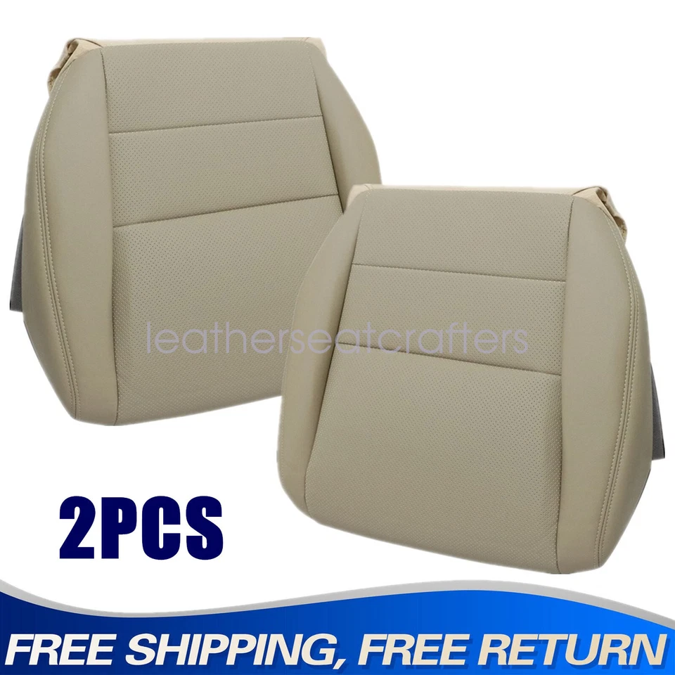 Cubierta de asiento delantera inferior de cuero perforado bronceado para Acura TL 2005 2006 2007 2008 Foto 1 de 4