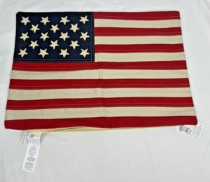 Pottery Barn USA Flagge Kissenbezug Lendenwirbel zusammengesetzt 20 x14" 4. Juli rot blau - Bild 1 von 6