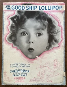 1934 Shirley Temple Good Ship Lollipop Vintage Sheet Music From Film Bright Eyes - Picture 1 of 3