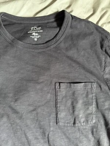 J. Camiseta Crew Garment Teñida Slub Algodón L/S Grande AZUL MARINO $48 - Imagen 1 de 3