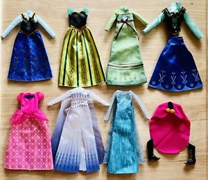 Frozen Disney Classic Fashion Elsa And Anna Clothing Lot Princess Gowns