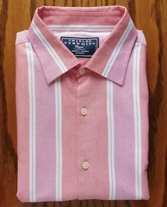 Pink striped shirt size L Charles Tyrwhitt Jermyn Street mens casual wear SJ - Picture 1 of 4