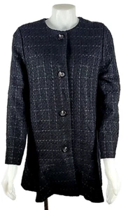 NWT - Ann Taylor Black Boucle Button Flare Peplum Jacket Sz Small - Picture 1 of 5