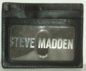 Steve Madden Portafoglio con custodia anteriore in pelle tascabile, nero* - Foto 1 di 9