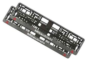 2X European License Number Plate Frames Holders Carbon look for Mitsubishi fans - Picture 1 of 4