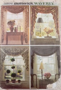 Waverly BUTTERICK 3804 Sew Pattern UNCUT Swag and Jabot Window Treatments Home - Picture 1 of 10