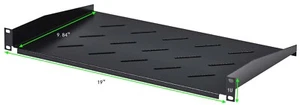2 pack - Cantilever Server Shelf Vented Rack Mount 19" 1U Black 10" (250mm) deep - Picture 1 of 7