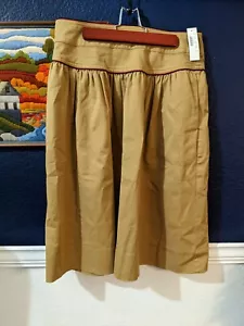 NWT J. Crew Khaki Elastic Waist Button Down Skirt Below Knee Sz 6 Small S - Picture 1 of 9