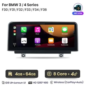 RADIO 2 DIN PARA BMW SERIE 3/4 F30 F31 F32 F33 F34 F36 NAVEGADOR CARPLAY 4/64 4G - Imagen 1 de 8