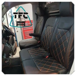 SEAT COVERS FOR MAN TGE 2+1 FULL ECO LEATHER AND DIAMOND STITCHING BESPOKE SEATS - Picture 1 of 4