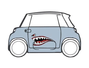 Set Adesivi Citroen AMI sportello fiancata laterale Shark Bocca denti - Imagen 1 de 2