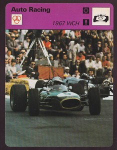 1967 WCH Denis Hulme Auto Racing Monaco Photo 1978 SPORTSCASTER CARD #29-13