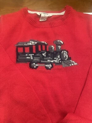 Hermoso suéter rojo con tren Osh Kosh para niños talla 7 X Foto 1 de 4