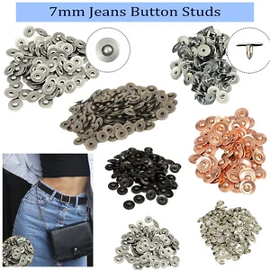 7 mm Vaqueros Botones Remaches Tachuelas Cuero Denim Sujetadores Latón Hágalo usted mismo Chaqueta Artesanal - Imagen 1 de 37