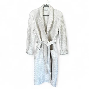 The Company Store Air Layer Waffle 100% Cotton Cream Robe M - Picture 1 of 10