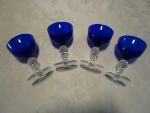 Vintage Morgantown Glass Cobalt Ritz Blue Golf Ball Champagne Sherbet 4 Oz. 1930 - Picture 1 of 9
